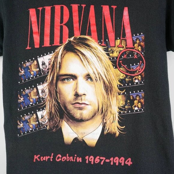 Tops - 1990s Nirvana Kurt Cobain T Shirt Mens Shirt